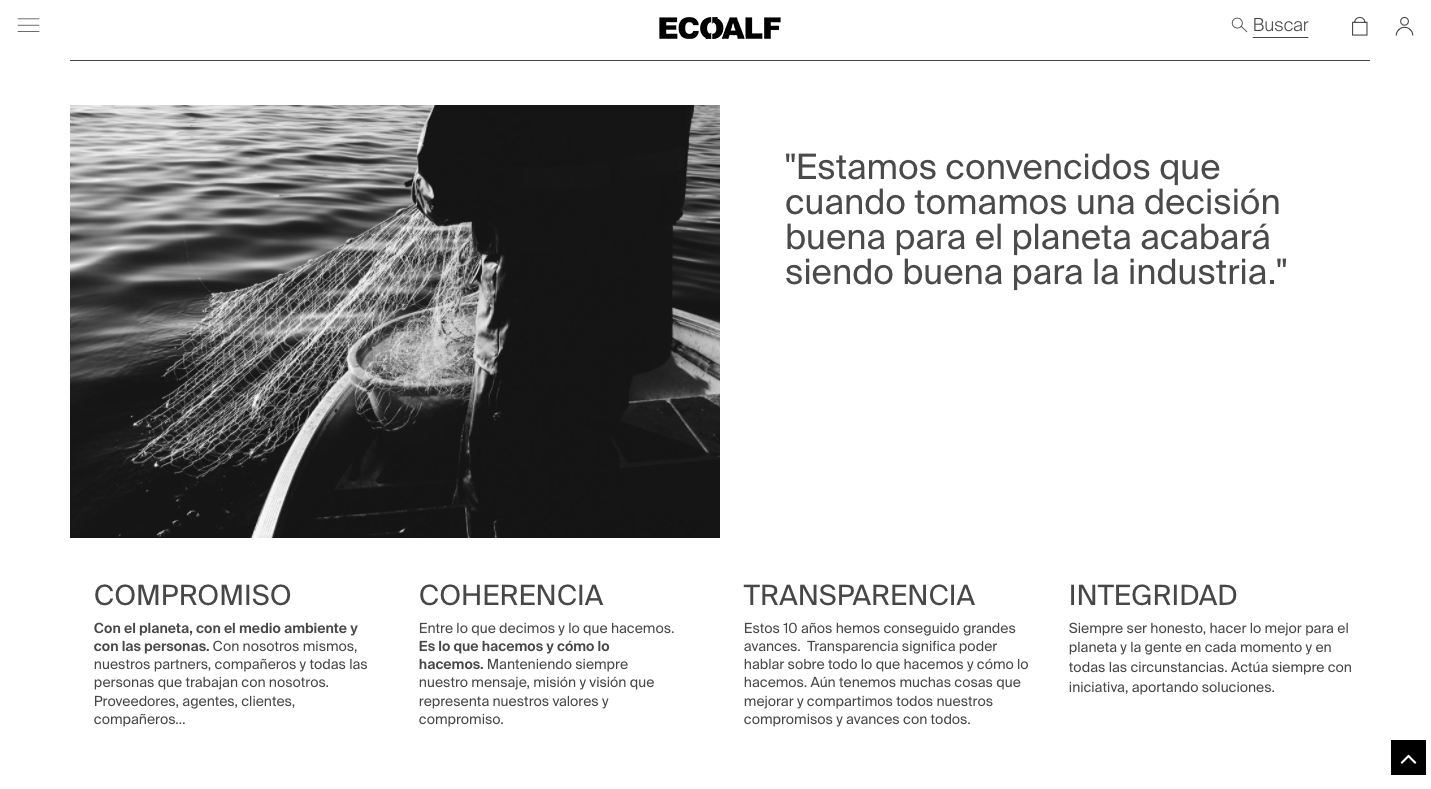 ecoalf - como redactar quienes somos de una pagina web
